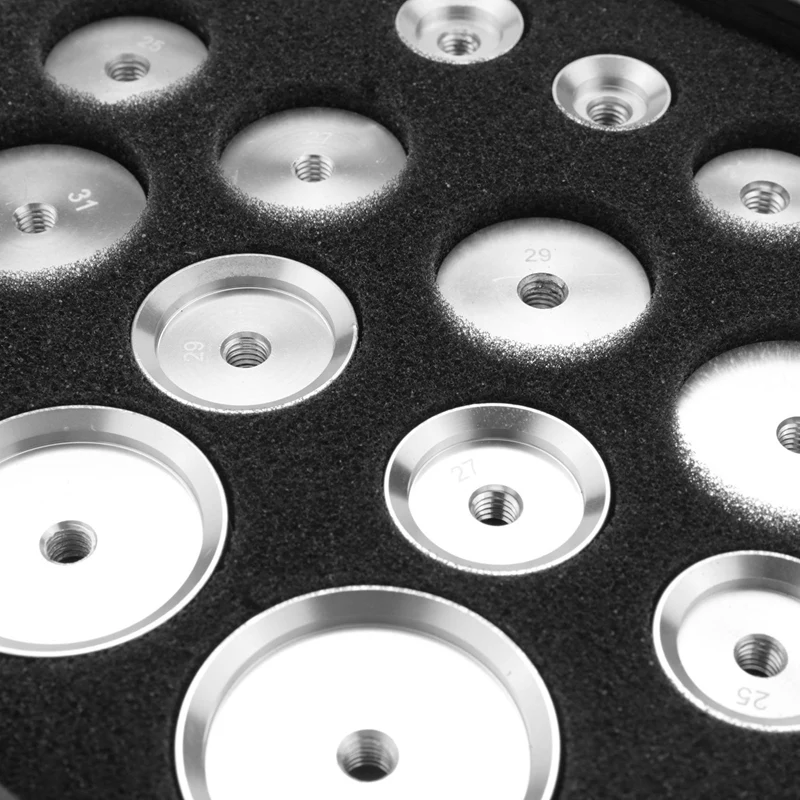 25Pcs Watch Back Case Metal Aluminum Closer Press Dies Watch Repair Tool