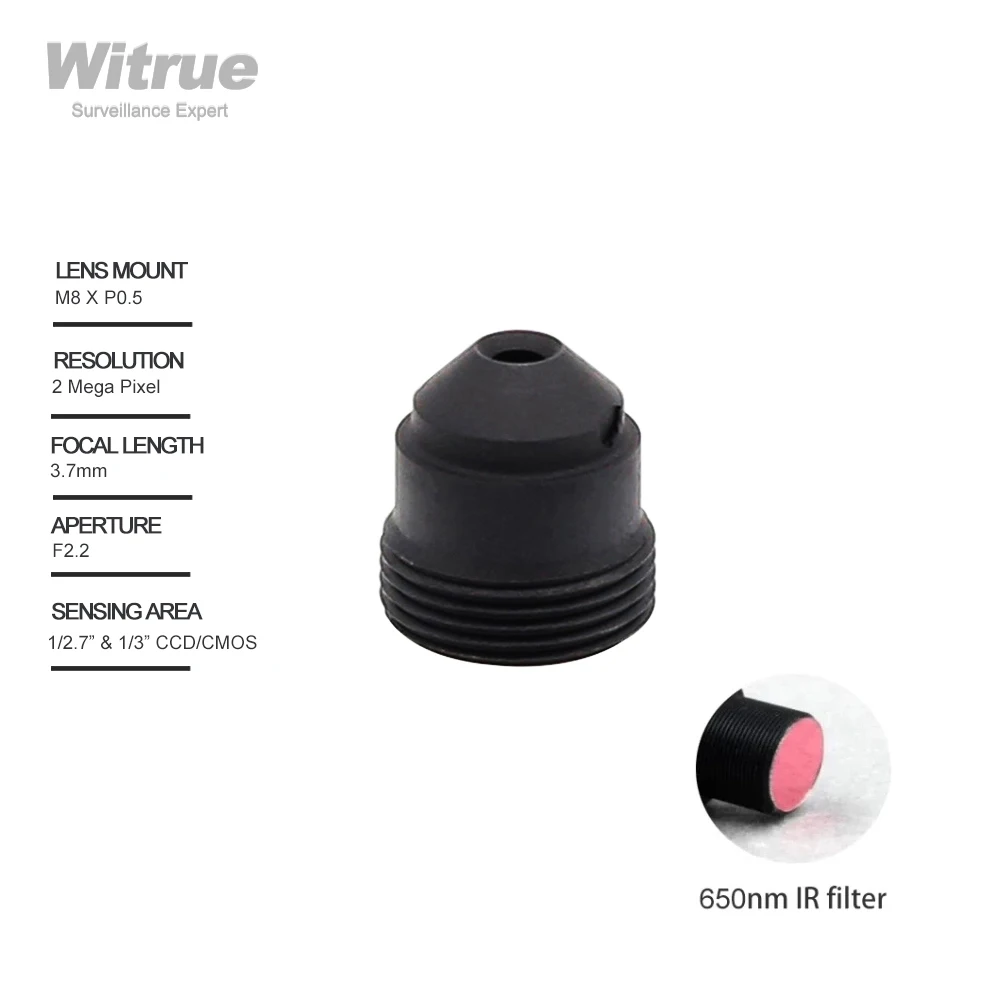 Pinhole camera Lens 3.7mm M8 X P0.5 Mount 1080P 2 Megapixel 1/3
