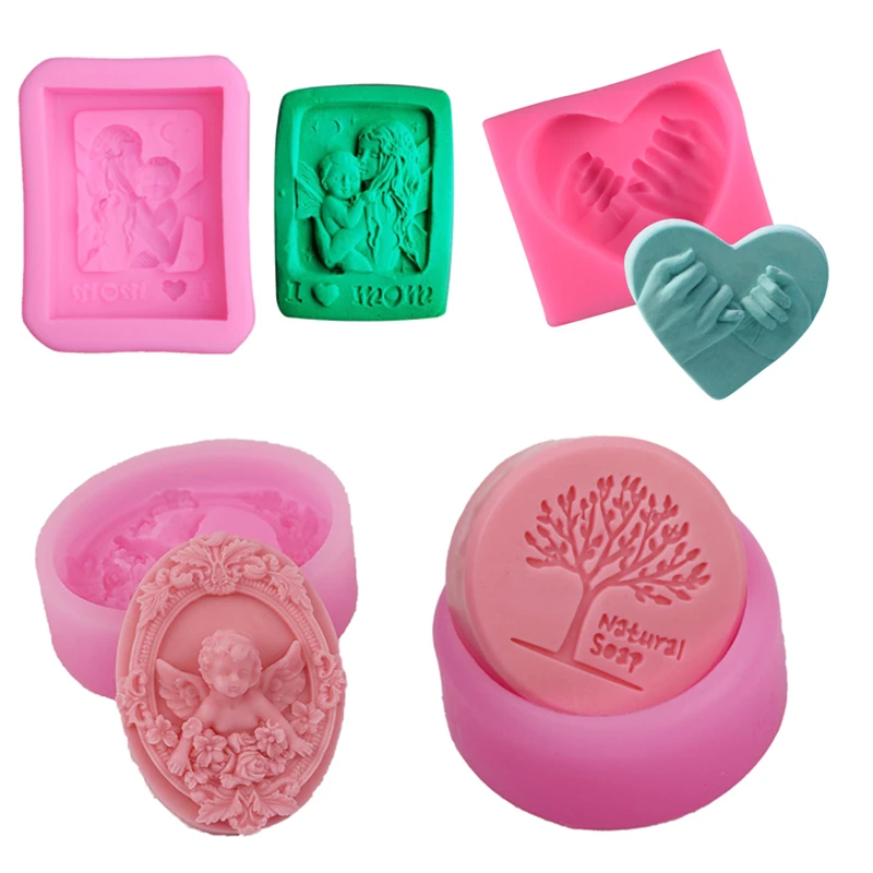 

3D Silicone Forms Soap Mold Heart Love Angel Resin Mould Candle Polymer Clay Molds Crafts DIY Forms for Soap Base Tool Mold