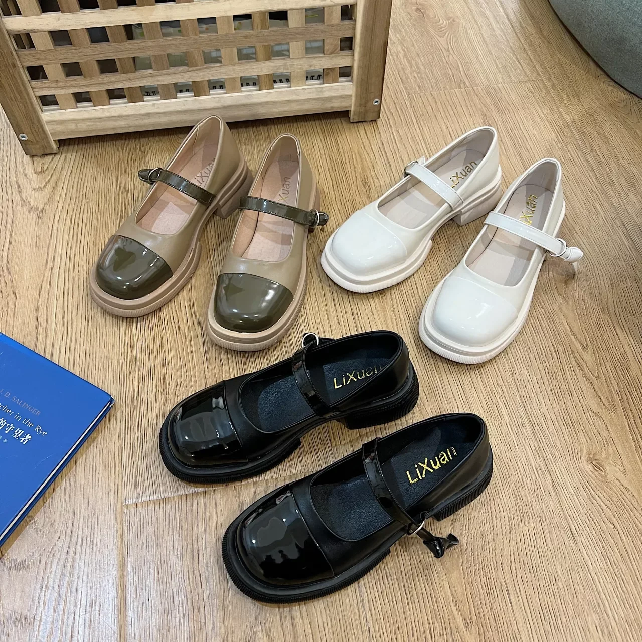 

Новинка 2022, Туфли Мэри Джейн, женские летние универсальные туфли на толстой подошве, маленькие кожаные туфли с круглым носком, женские лакир...