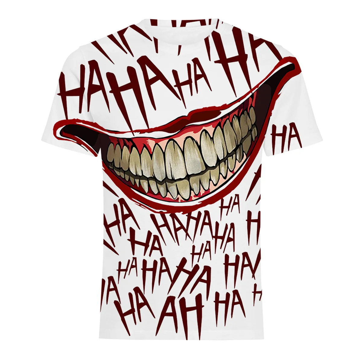 

2023 Summer Men's Short Sleeve T-shirt HAHA Demon Smile 3D Print Street Fashion Trend Style High Quality Men's Casual Clothing