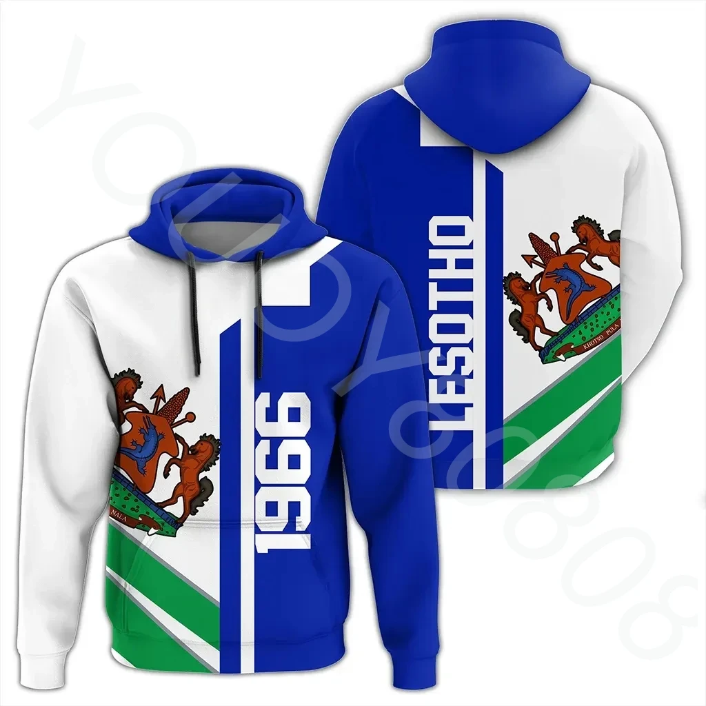 

New Men's Sweater Decoration 3D Printed African Region Lesotho Hoodie Tusk Style Retro Harajuku Casual Clothing