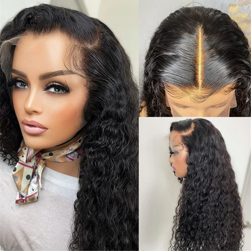 Long Natural Black Curly Synthetic Lace Front Wigs For WOmen and Girl 1B Color Hair Wig | Шиньоны и парики
