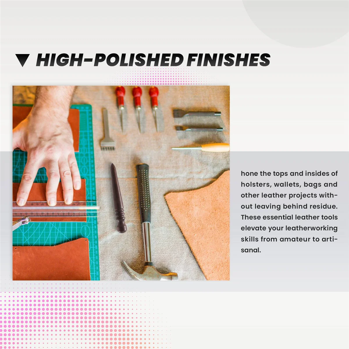 Wooden Leather Burnisher Tool - Tapered Edge Slicker Features 4 Grooves for Burnishing of Various Thicknesses