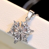 snowflake pendant necklace for women 925 stamp fashion luxury necklaces fine wedding designer jewelry accessories 2022