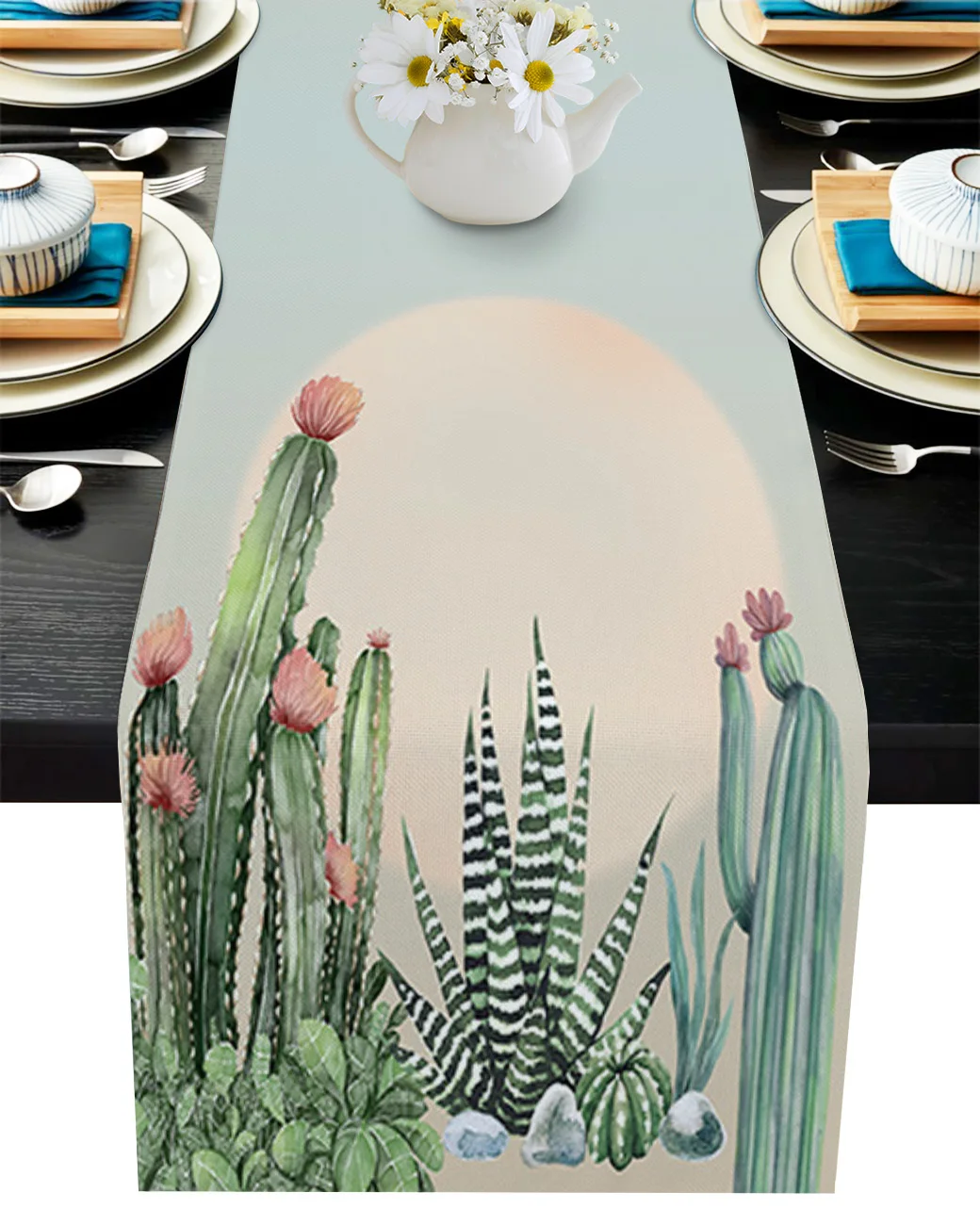 

Succulent Cactus Tablecloth Table Runner Decoration Home Decor Dinner Table Decoration Table Decor