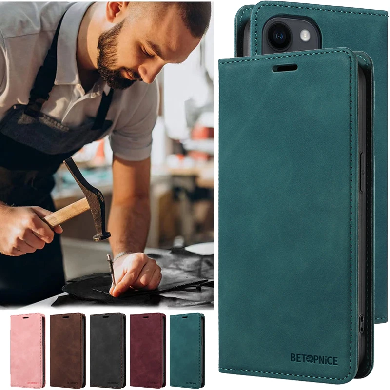 Фото Противоугонный чехол для телефона Xiaomi Redmi 15 15C A5 Note 15 Pro Plus Redmi15C 5G 4G Capa Wallet Flip Card Holder Coque Leather Cover №1