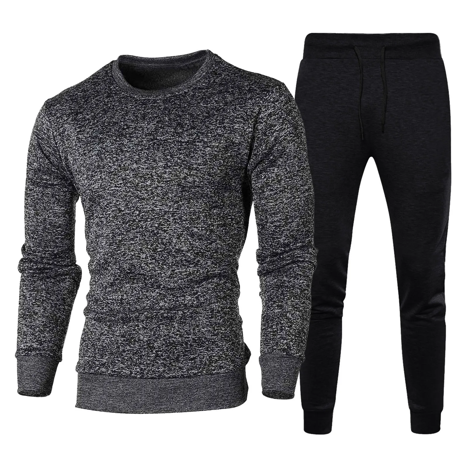

2022 Men Autumn 2 Piece Patchwork Long Sleeve Top Blouse Long Pants Sets Fashionable Design Winter Sets Fast Shipping In Stock
