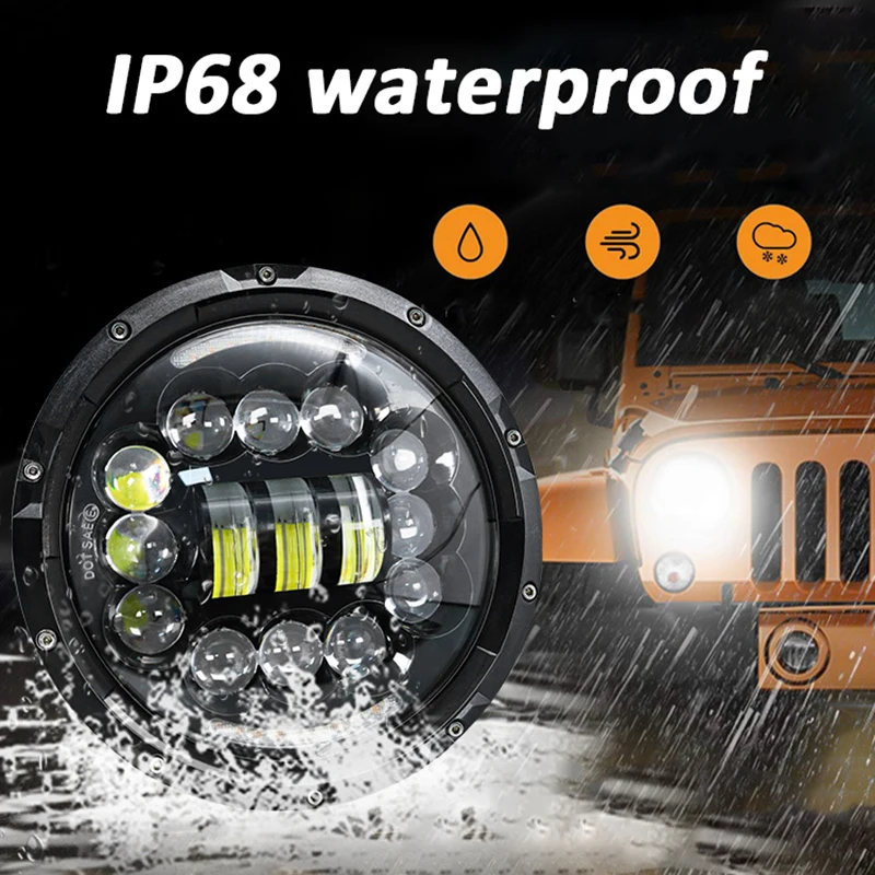 Светодиодные фары дальнего и ближнего света 7 дюймов 60 Вт 2 шт.