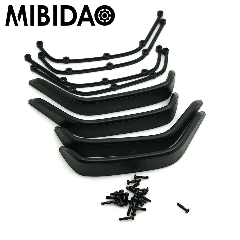 Mibidao 1 Set Fender Flare with Screws for 1/10 RC AXIAL SCX10 Rock Crawler Car Parts