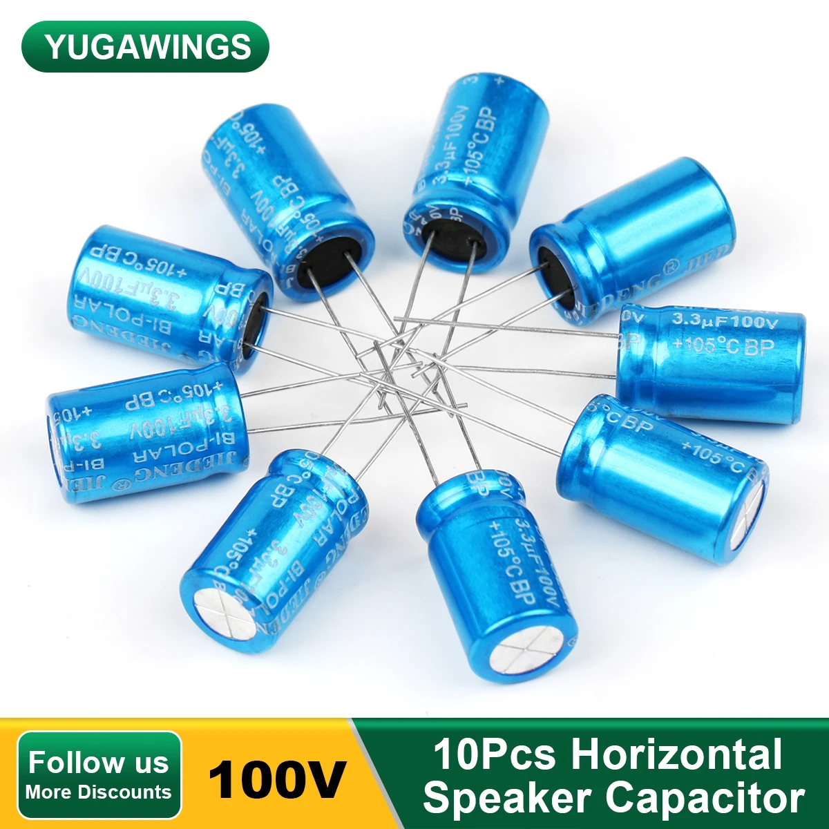 

2Pcs 100V Audio Capacitor MKP Frequency Divider Crossover Polypropylene Non-Polarity Capacitor 1.5UF 2.2UF 3.3UF 4.7UF 5.6UF