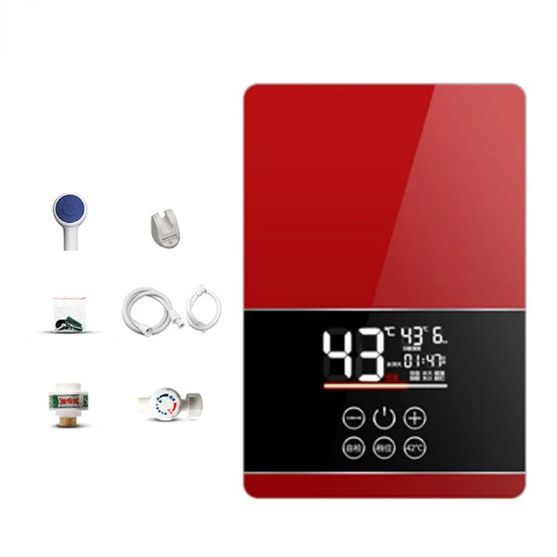 

Remote Control 6000W Instant Electric Water Heater Home Three Second Speed Heat Take A Shower Tankless Bathroom Bath Machine