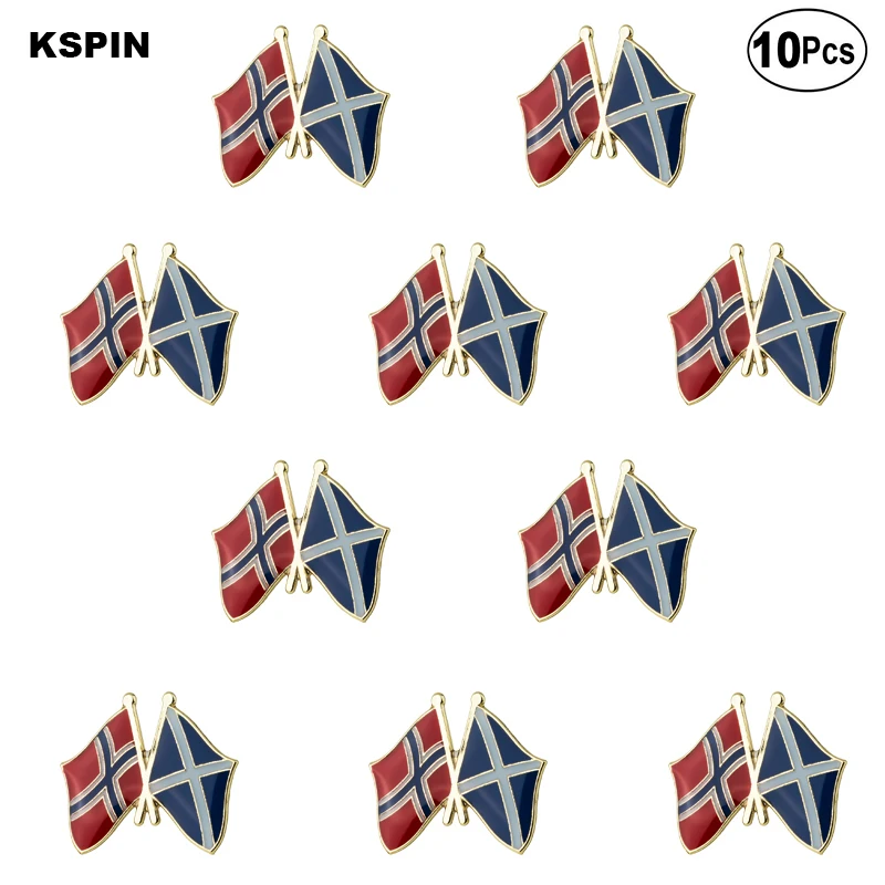 

Norway & Scotland Blue Lapel Pin Flag badge Brooch Pins Badges 10Pcs a Lot