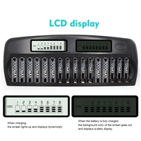 16 slot aa aaa battery charger lcd display smart charger for 1 2v aa aaa ni mh ni cd rechargeable batteries fast charging device