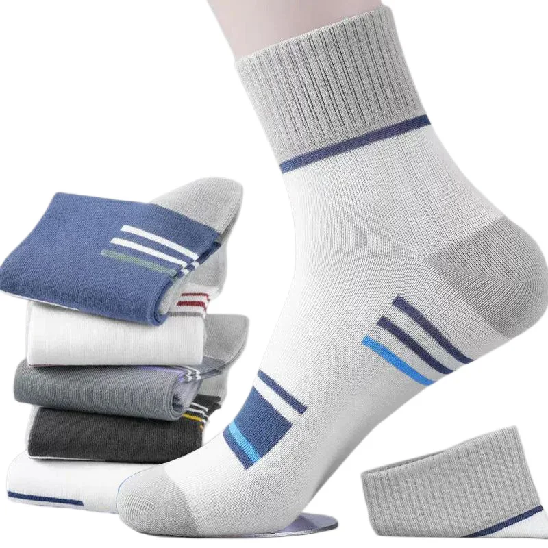 

Хлопковые весенние высокие носки полосатые мужские носки деловые антибактериальные качественные носки спортивные мужские повседневные носки с защитой от запаха