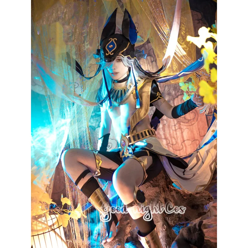 Парик для косплея игры Cyno головной убор Мужская Боевая униформа Хэллоуин