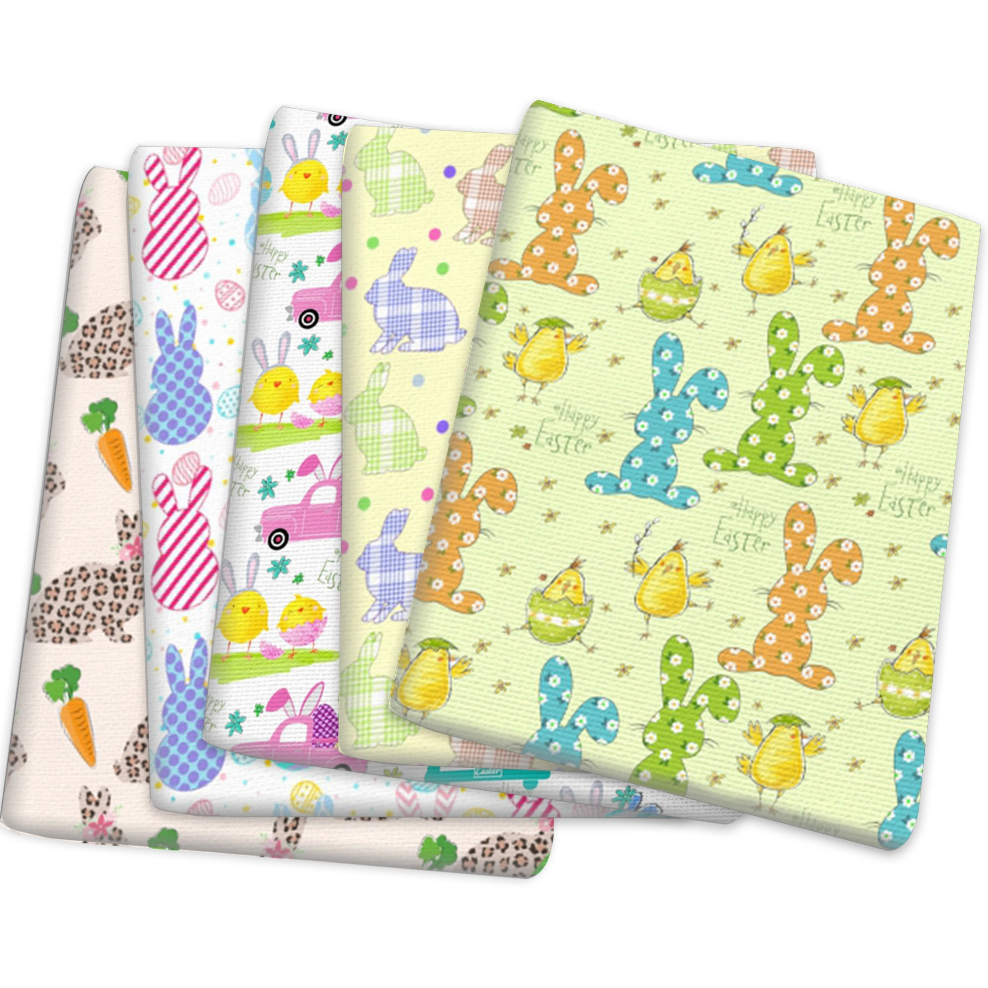 Кролик морковь пасхальный полиэстер хлопковая ткань Лоскутная Ткань шитье