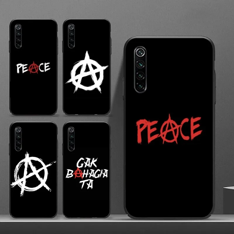 Черная мягкая обложка для телефона в виде знака анархии Realme GT 2 9i 8i 7i Pro X50 X2 C35 C21 C20