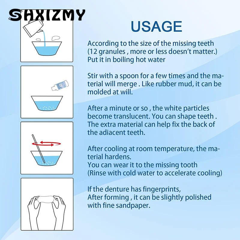 Набор для временного ремонта зубов клейкий клей и отбеливания 30 мл