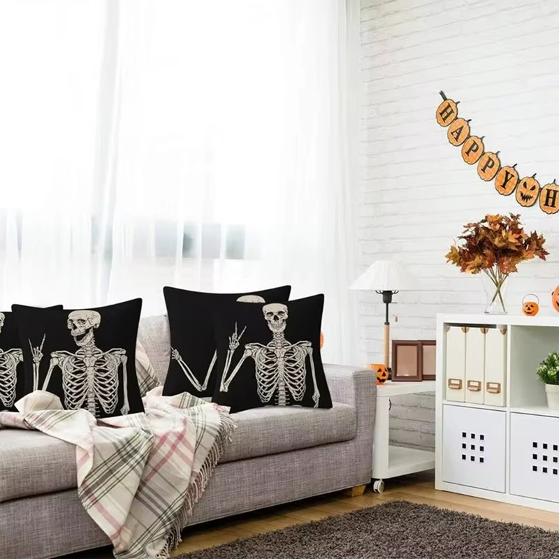 Искусственные Чехлы 18x18 дюймов наволочки 4 предмета подушки на Хэллоуин