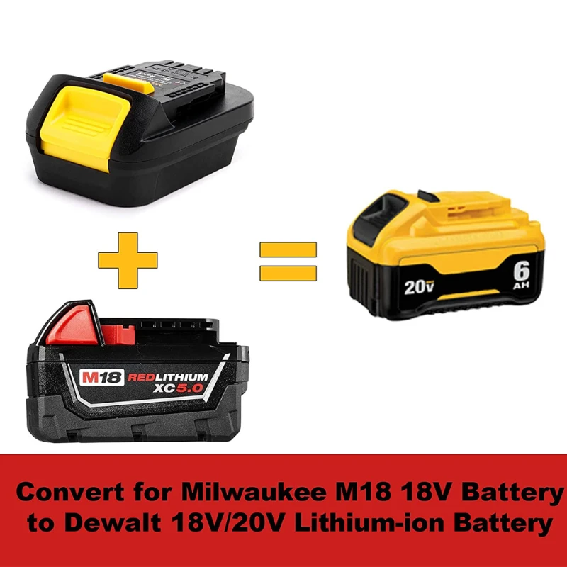 

Battery Adapter Converter MIL18DL for Milwaukee M18 18V Li-ion Battery Convert to For Dewalt 18V 20V Li-ion Battery Power Tools