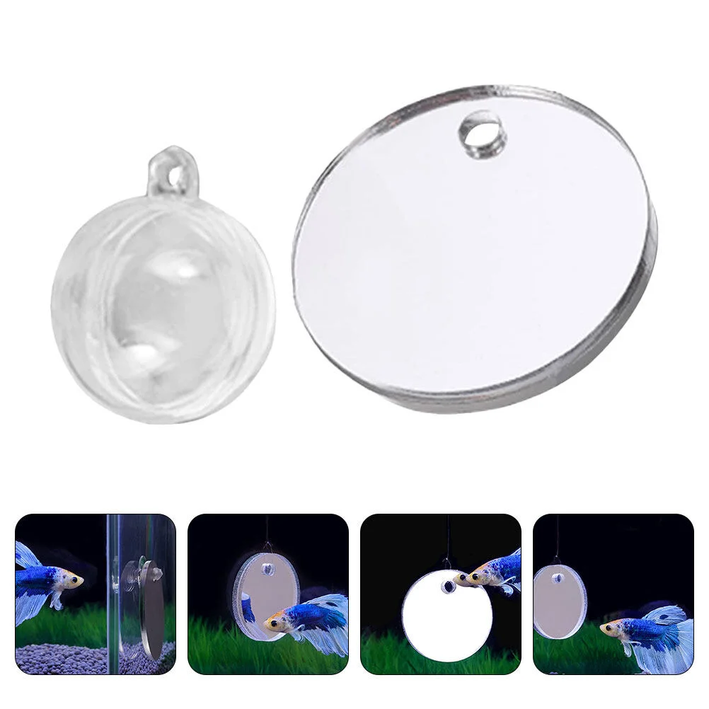 

Ornaments Betta Fish Mirror Tank Decor Mirrors Aquarium Floating Bettal Decorative