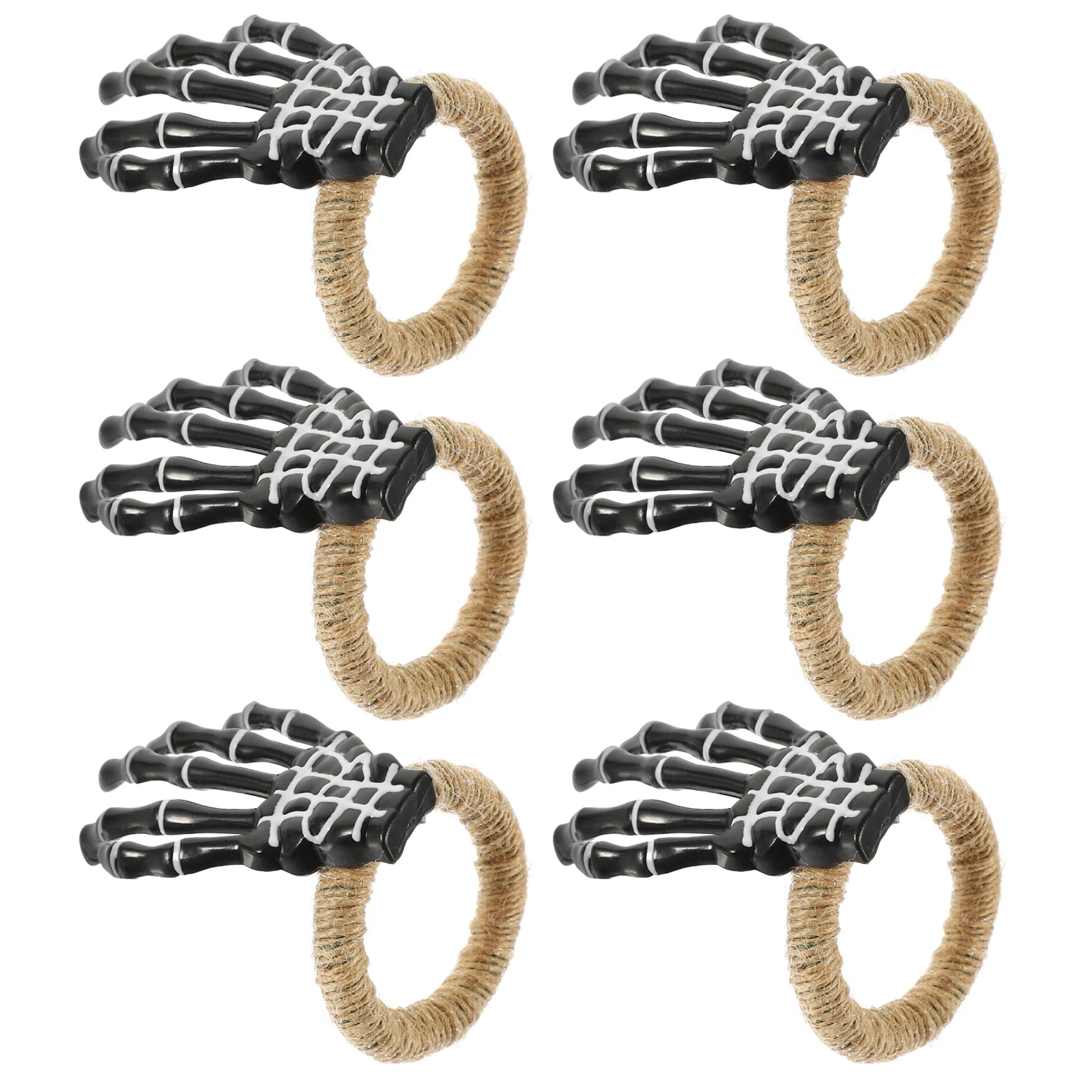 

6 Pcs Napkin Buckle Banquet Halloween Decorations Horror Theme Party Rope Creative Shape Rings