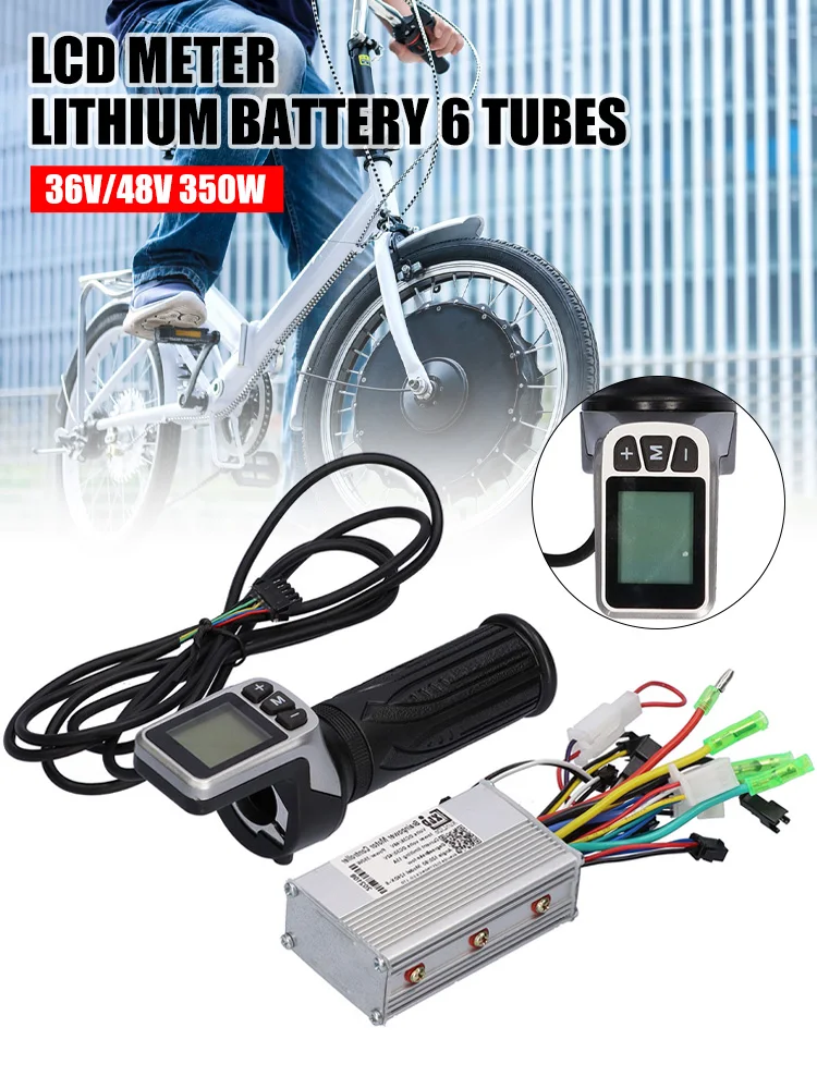 

350W Brushless Controller Kit With LCD Meter Throttle Grip For Electric Bicycle 36V/48V E-Bike Electric Scooter Accessories