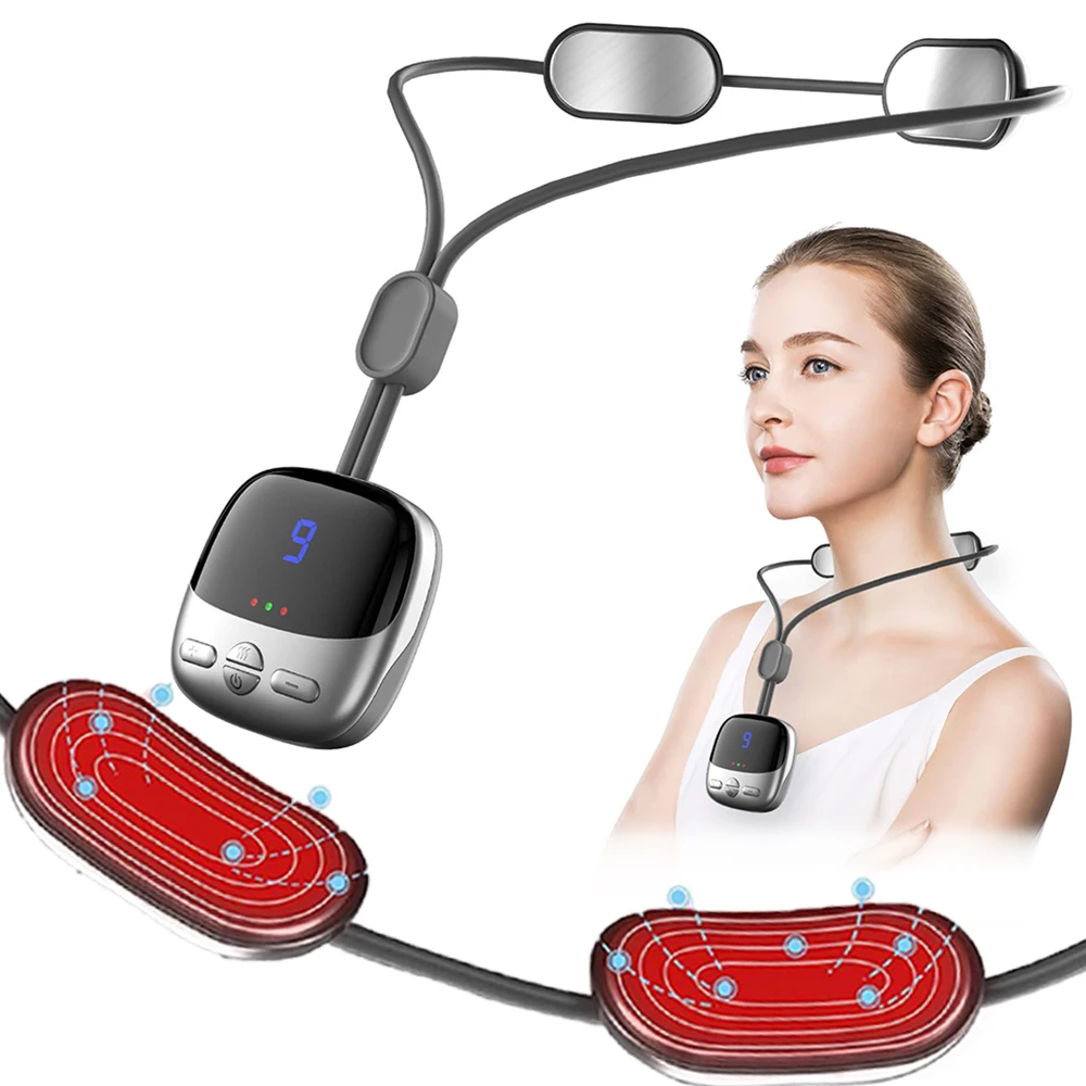 Smart Hanging Neck Massager Ems Muscle Massager Portable Hot Compress Neck E Massaggiatore Cervicale Per La Colonna Vertebrale Trattamento Di Rilassam