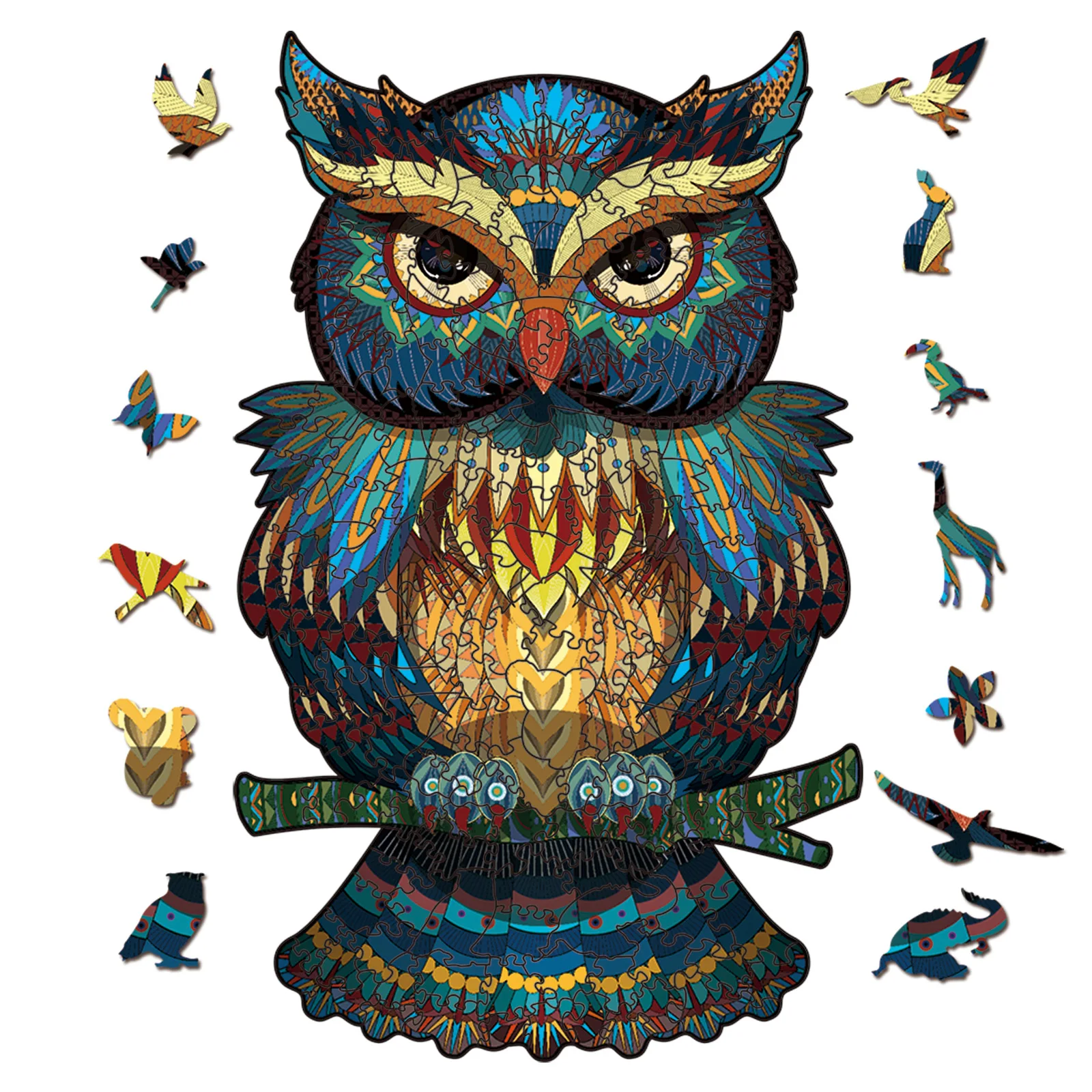 

Trumpet Lion Wolf Alien Wooden Puzzle Irregular Three-dimensional Animal Puzzlr Puzzle Toys Travel Games for Kids