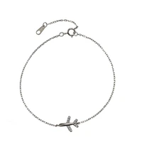 s925 sterling silver paper airplane bracelet sense light luxury niche simple bracelet girlfriends student cold hand jewelry