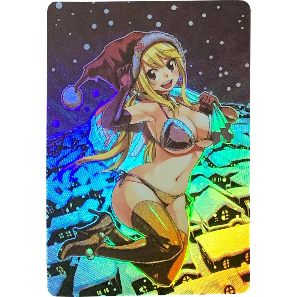 6 шт./компл. аниме рефракционные флэш-карты для девочек ACG Рождественская серия