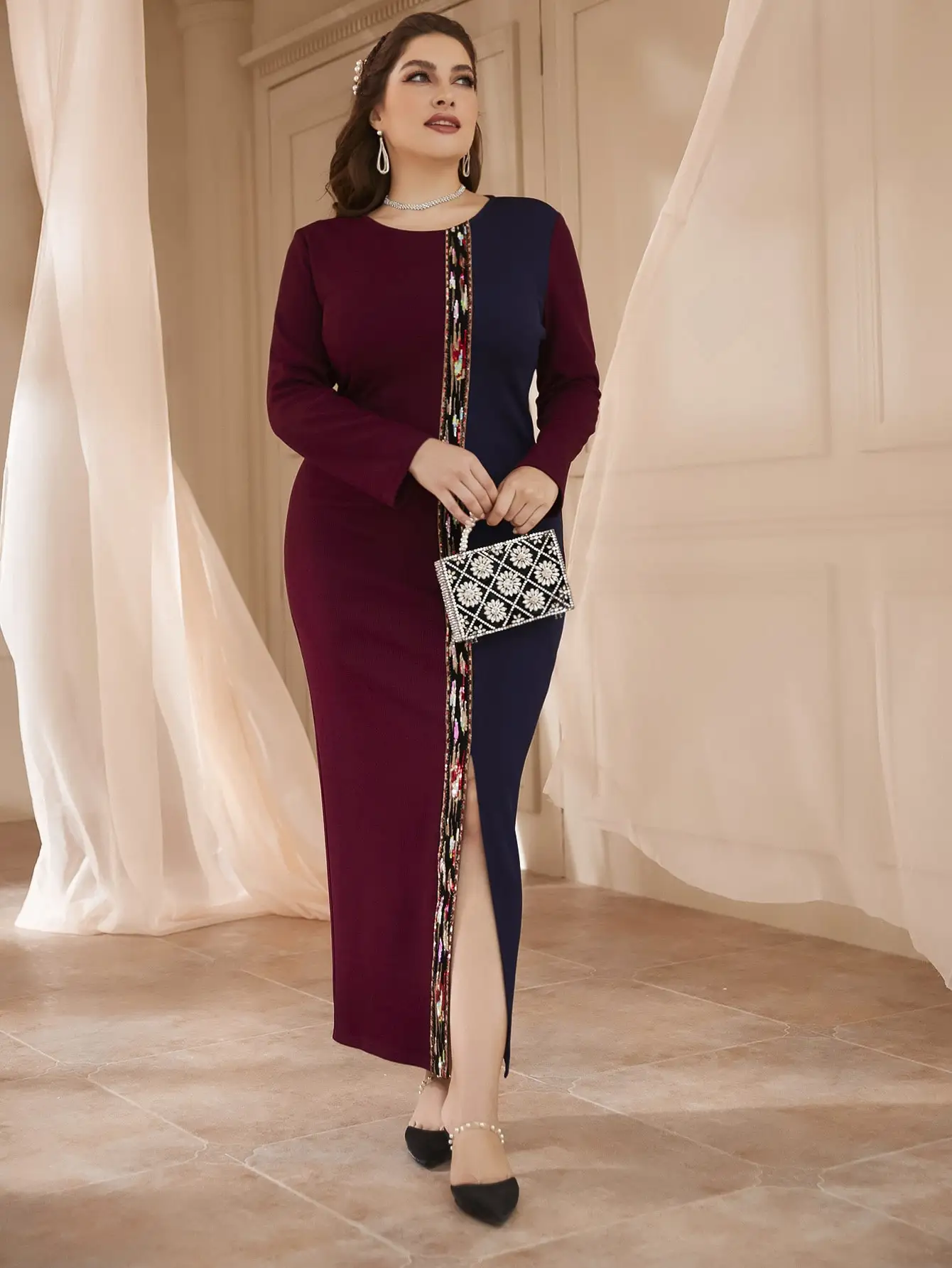 

TOLEEN Women Plus Size Oversized Maxi Large Dresses 2022 Spring Casual Elegant Long Sleeve Evening Party Festival Rave Clothing