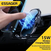 essager 15w wireless fast charging bracket car magnetic charger phone holder smart sensor air vent mount for iphone 13 samsung