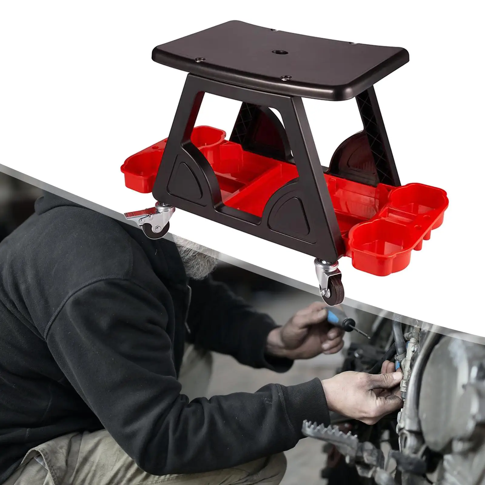 

Garage Shop Stool Creeper Vehicle Parts Garage Equipment Tools Car Wash Wax Polishing Projects Mechanic Creeper Seat with Wheels