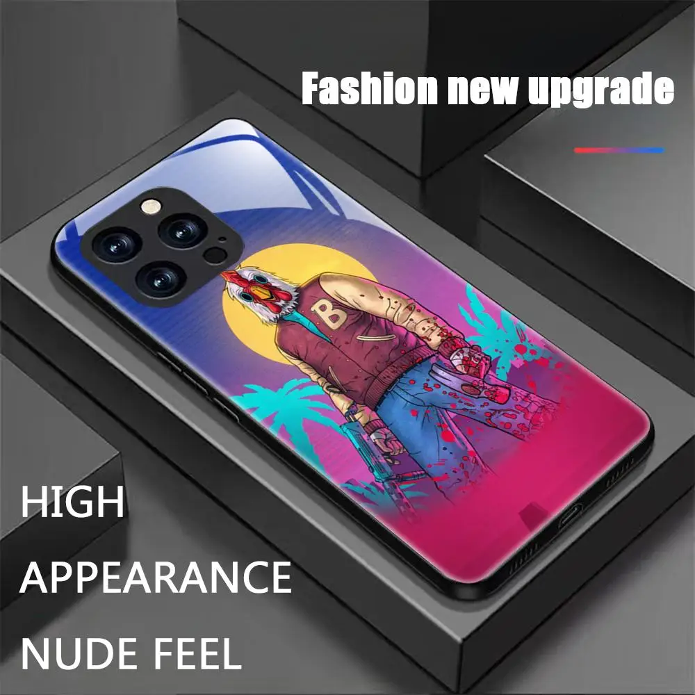 Фото Популярный чехол для телефона Hotline Miami Game для iPhone 17 16 15 14 13 12 11 X XR XS 8 Plus Mini Pro Max, стеклянный магнитный чехол №2