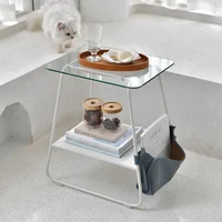 Nordic Living Room Coffee Table Luxury Modern Design Industrial Legs Metal Glass Desk Dressers Small Mesas Bajas Home Furniture
