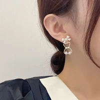 2022 new cute bear earrings cute cartoon hollow bear earrings sweet girl bow earrings girl earrings sweet girl jewelry gift