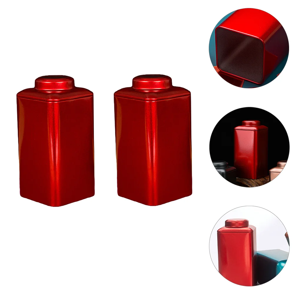 

2 Pcs Metal Tins Lids Iron Can Flour Container Sugar Container Loose Tea Spaghetti Container Tin Can Frosted Iron Tea Caddy