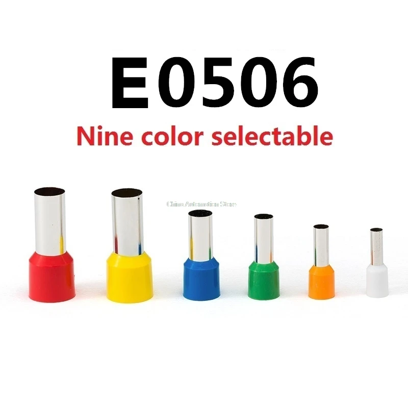 

E0506 Tube insulating Insulated terminals 0.5MM2 Cable Wire Connector 100PCS/Pack Insulating Crimp Terminal Connector