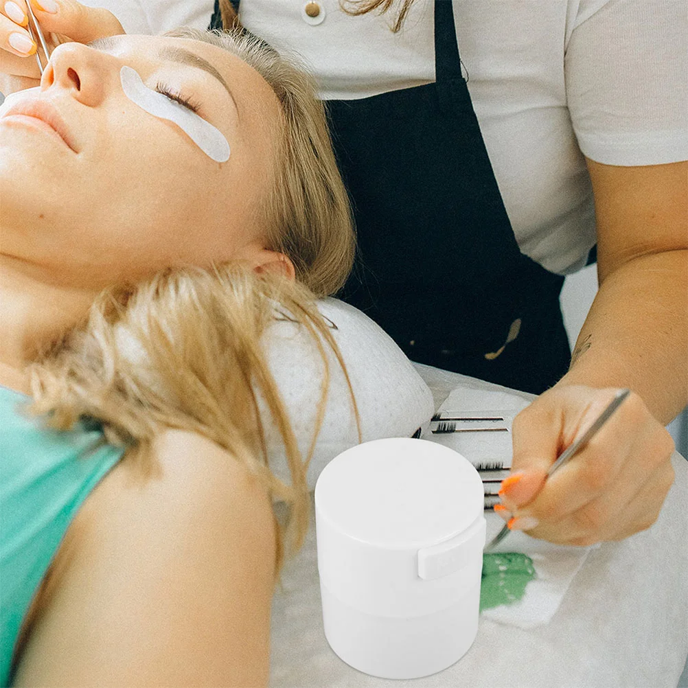 Банка для хранения клея наполнители завивки ресниц белые вакуумные контейнеры