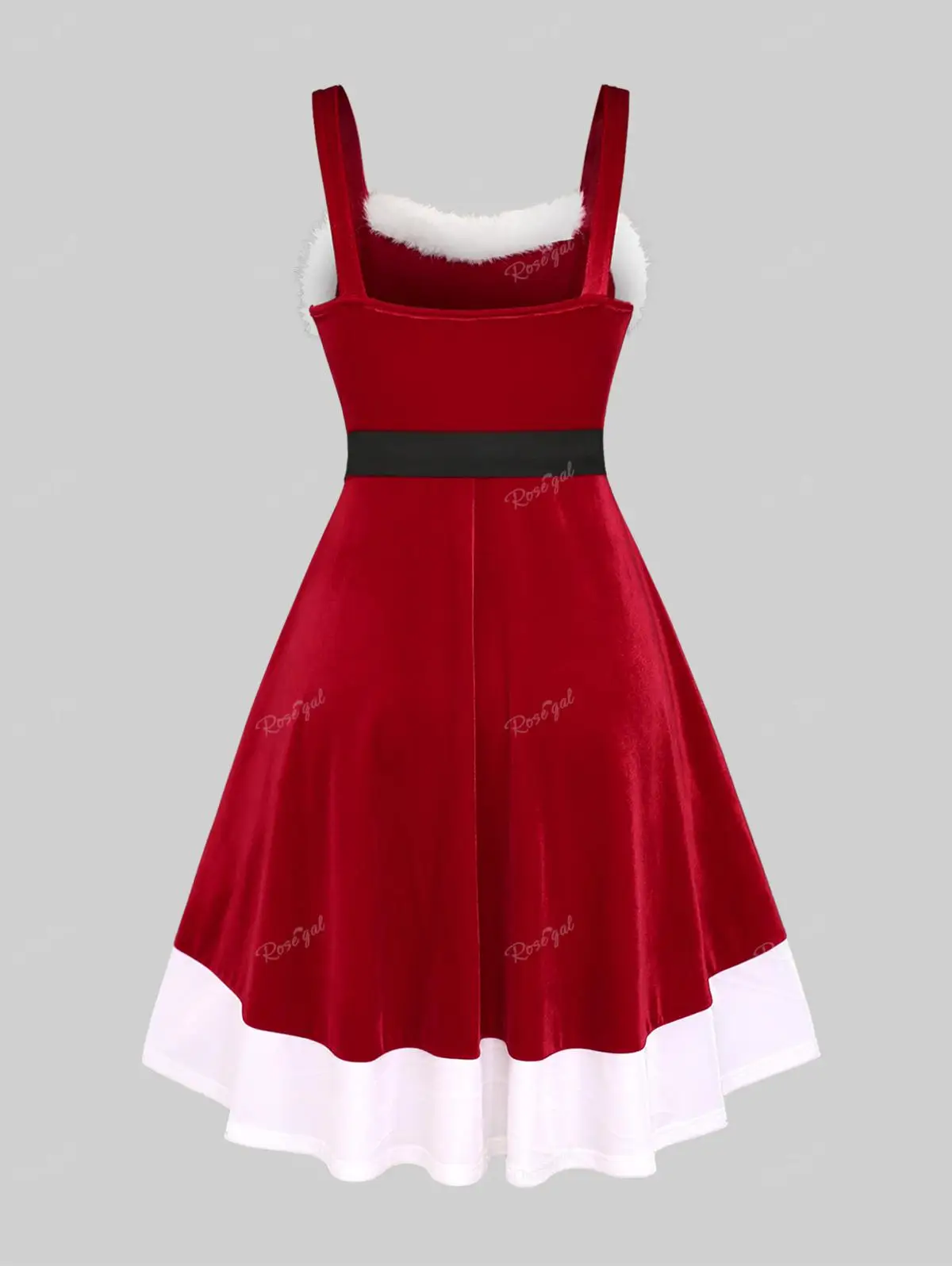 Женское платье средней длины с поясом из искусственного меха