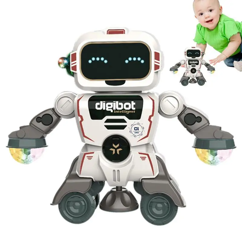 

360 Spinning Music Dancing Robot with Colorful Lights Smart Interactive Electronic Walking Toy for Early Education Gift for Kids