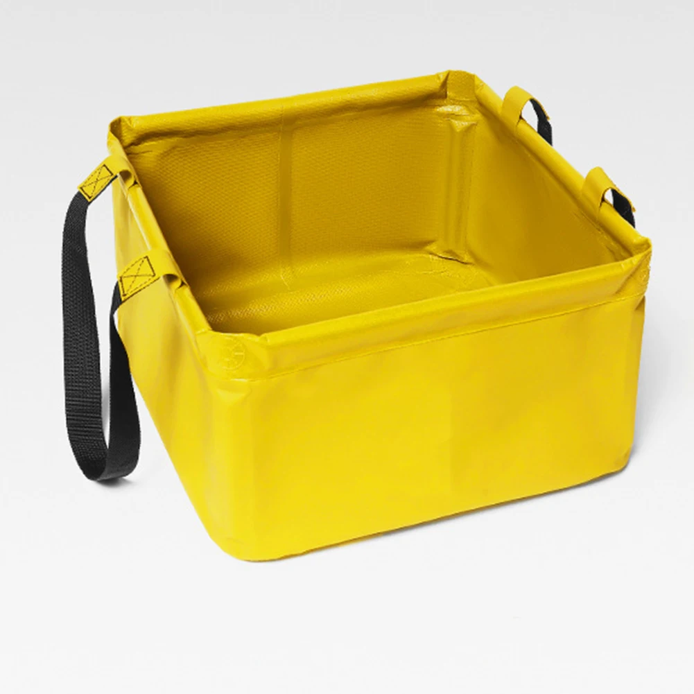 

Square Folding Bucket Camping Fishing 13L/15L 4cm Thick 500D Fetching Water PVC Storage With Rope Large Capacity