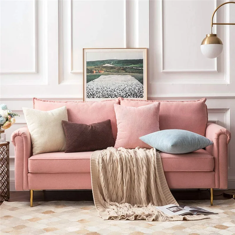 Коричневый вельветовый чехол для подушки декоративный домашний в нордическом