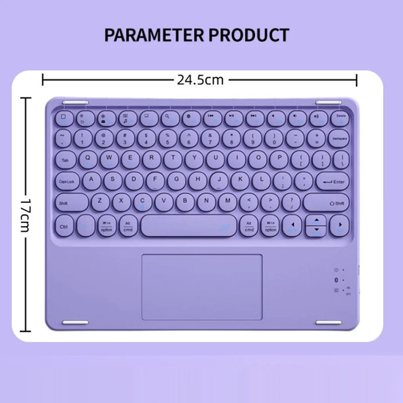 Фото Беспроводная Bluetooth-клавиатура с тачпадом для iPad 11th 2025 11 дюймов A16 Air 13 11 M3 Pro IOS Android Windows Планшет Клавиатура №4