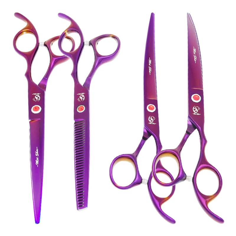 

7 inch Meisha Pet Grooming Scissors Dog Straight Curved Cutting Shears Hairdressing Thinning Fur Clipper Animal Supplies B0020A