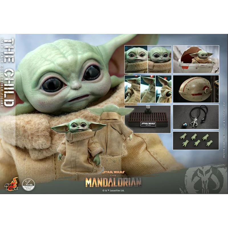 In Stock Hottoys Starwars Mandalorian And The Child Grogu Baby Yoda 1/4 Scale 9cm Collectible Limited Action Figure Toys Qs018