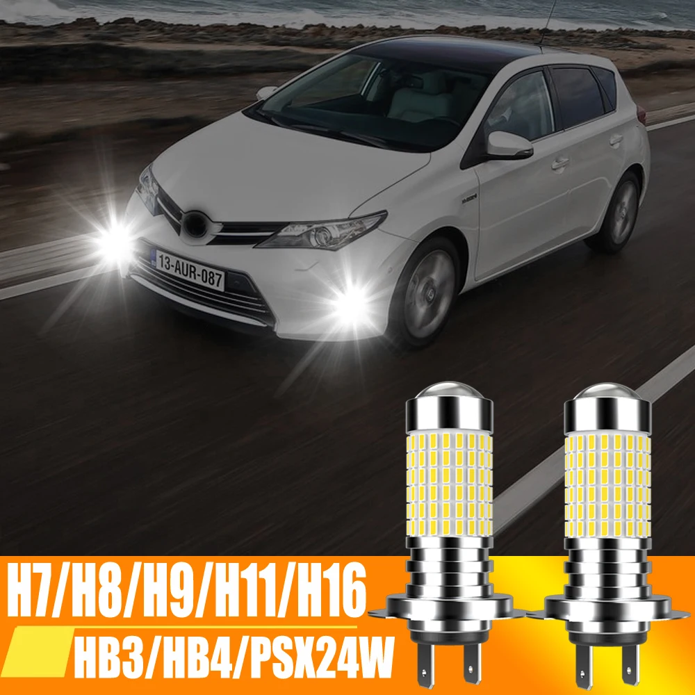

2x Pairs H11 H8 H7 Led Headlight Bulb For Auto Mini 9005 9006 H9 H16 Car Lights HB4 HB3 Lamps Diode 12V 6000K Super Bright White