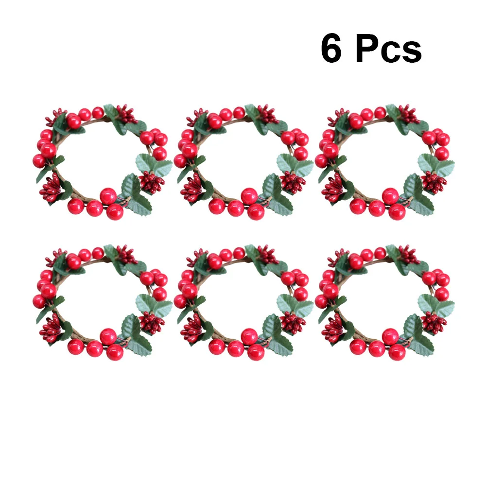 

Christmas Wreath Berry Ring Rings Red Wreaths Holder Mini Hollyadvent Holiday Garland Hanging Pine Tea Light Decor Table